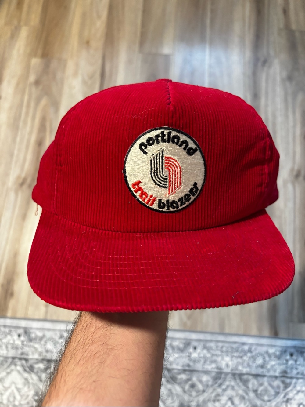 Vintage 80/90’s NBA Portland Trail Blazers Red Corduroy SnapBack Hat